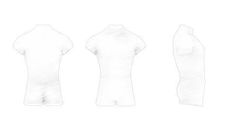 3d rendering of a male torso isolated in white background Stock Illustration