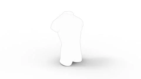 3d rendering of a male torso isolated in white background Stock Illustration