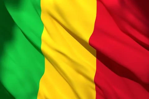 3d rendering of Mali flag Stock Illustration
