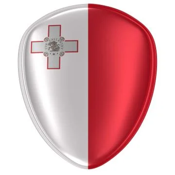 3d rendering of a Malta flag icon. Stock Illustration