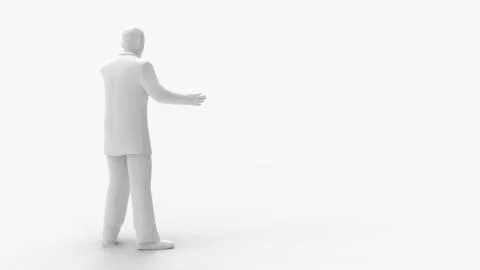 3d rendering of a man calling on the phone isolated in white background 스톡 일러스트