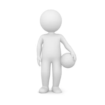 3D Rendering of a man holding a soccer ball Stock Illustration