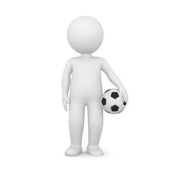 3D Rendering of a man holding a soccer ball Stock Illustration