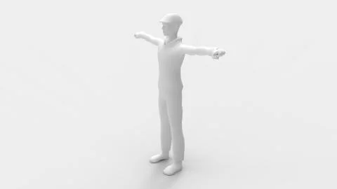 3d rendering of a man model with arms spread isolated in studio 库存插图
