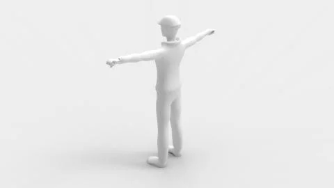 3d rendering of a man model with arms spread isolated in studio Stock Illustration
