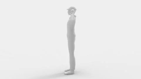3d rendering of a man model with arms spread isolated in studio Stock Illustration