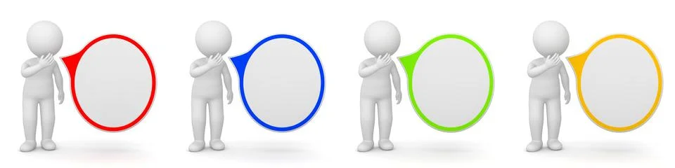 3D Rendering of a man with speech bubble Stock Illustration