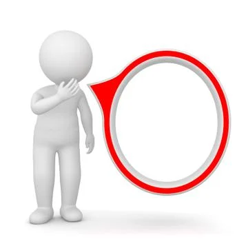 3D Rendering of a man with speech bubble Stock Illustration