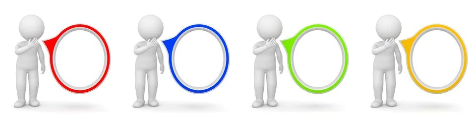 3D Rendering of a man with speech bubble Stock Illustration