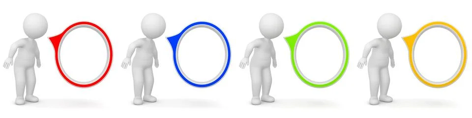 3D Rendering of a man with speech bubble Stock Illustration