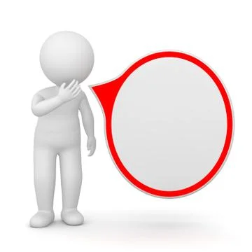 3D Rendering of a man with speech bubble Stock Illustration