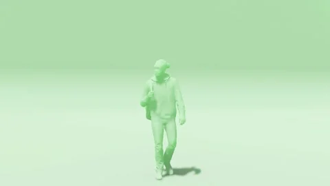 3d rendering of a man walking Stock Footage 296627351