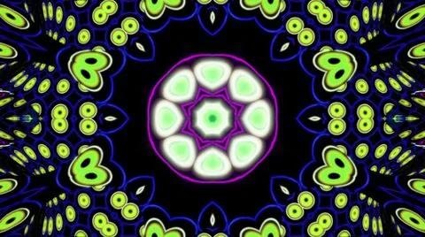 3d rendering of Mandala looping seamless Kaleidoscope Ilustração Stock