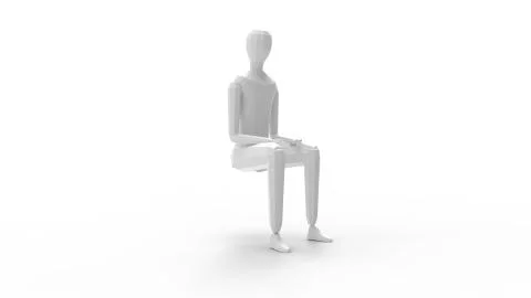 3D rendering of a mannequin person fashion model isolated Stockillustratie