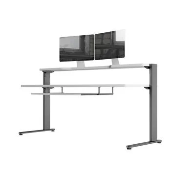 3D rendering of a Manual Height Adjustable Standing Desk Frame on a white backgr Stock-Illustration