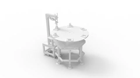 3D rendering of a manufacturing machine pressing turn table machine. Stock Illustration