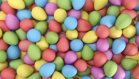 3d rendering of many colorful Easter eggs. Illustrazione stock