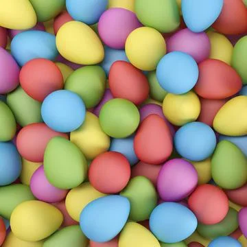 3d rendering of many colorful Easter eggs. Illustrazione stock