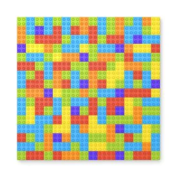 3d rendering of many toy blocks in different colors making up one large square Stock Illustration