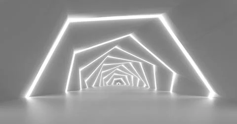 3d rendering. Marble corridor with columns stretching into the distance with Stock Illustration