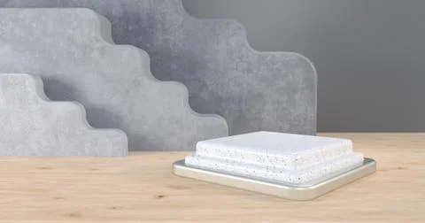 3d rendering of marble podium. Stock Illustration