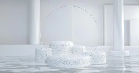 3d rendering of marble podium. Stock Illustration