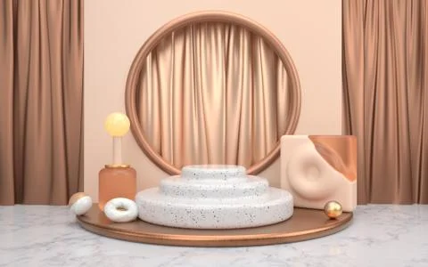 3d rendering of marble podium. Stock Illustration