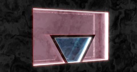 3d rendering. A marble wall with a niche and chambers in it, illuminated with Stock Illustration