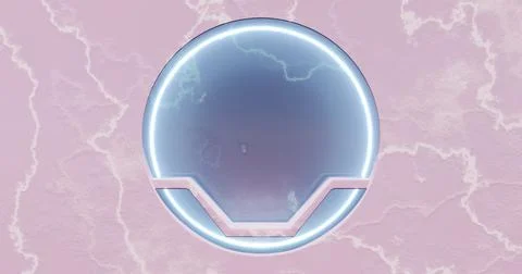 3d rendering. A marble wall with a niche and chambers in it, illuminated with Stock Illustration