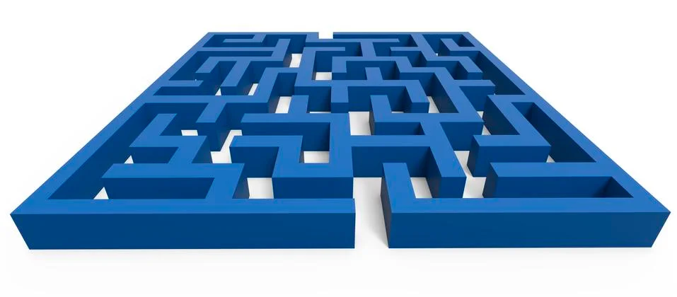 3d rendering maze Stock Illustration