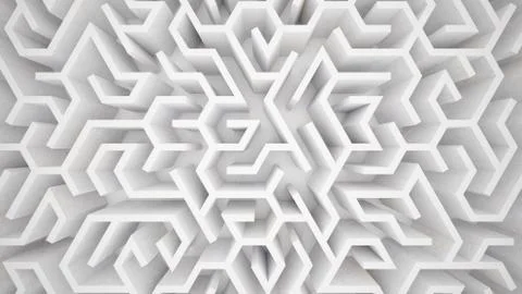 3d rendering maze in top view Stock Illustration