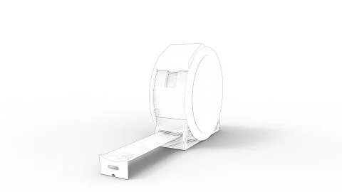 3d rendering of a measuring tape isolated in white background Ilustración de archivo