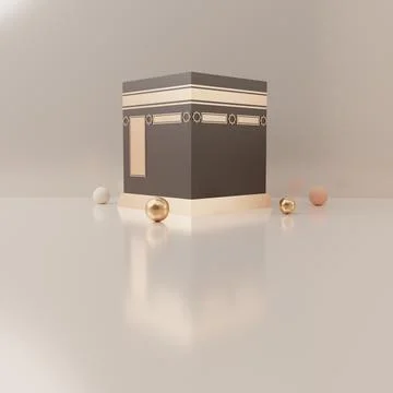 3d rendering mecca pilgrimage kaaba Eid al fitr or ramadan sale banner social Stock Illustration