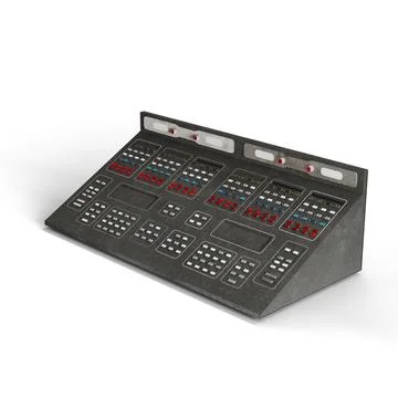 3D rendering of a media control panel on a white background Stock Photos