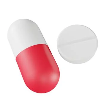 3d rendering of Medicine, 3d icons, pastel minimal cartoon style  isolated Stock Illustration