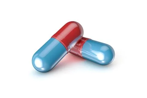 3D Rendering of Medicine Concept Capsule Pill and Tablet on White Stock-Illustration