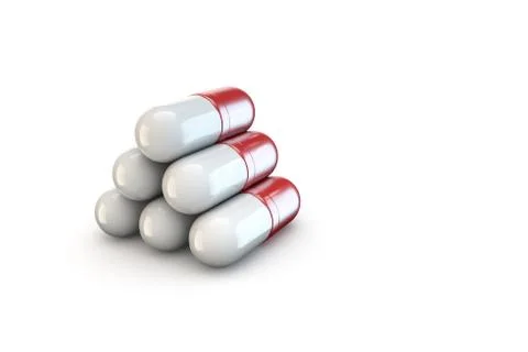 3D Rendering of Medicine Concept Capsule Pill and Tablet on White Stock-Illustration