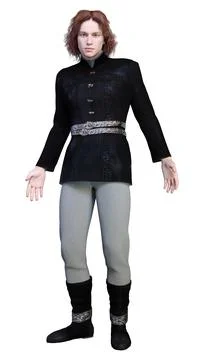 3D Rendering Medieval Prince on White Illustrazione stock