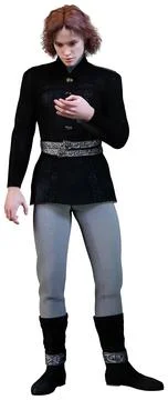 3D Rendering Medieval Prince on White Stock Illustration