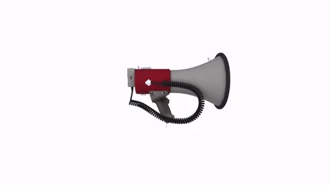 3D rendering of a megaphone in bright colors and detailed design Stock-Footage 303594852