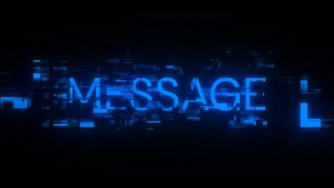 3D rendering message text with screen effects of technological glitches 스톡 사진