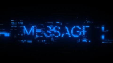 3D rendering message text with screen effects of technological glitches 스톡 사진