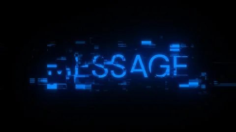 3D rendering message text with screen effects of technological glitches 스톡 사진