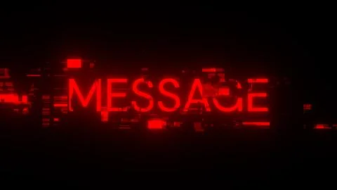 3D rendering message text with screen effects of technological glitches Foto stock