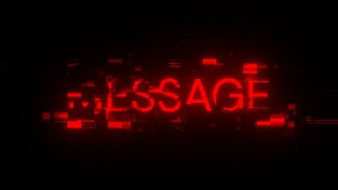 3D rendering message text with screen effects of technological glitches Foto stock