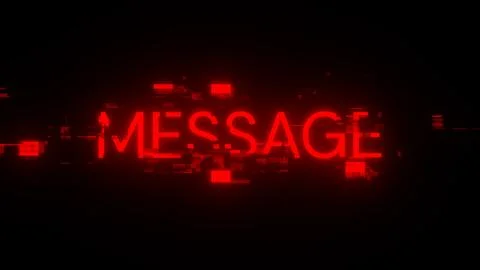 3D rendering message text with screen effects of technological glitches 스톡 사진
