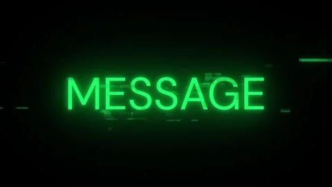 3D rendering message text with screen effects of technological glitches Foto stock