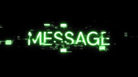 3D rendering message text with screen effects of technological glitches Stock Photos