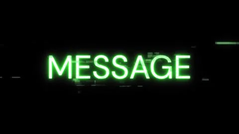 3D rendering message text with screen effects of technological glitches 스톡 사진