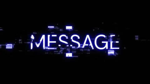 3D rendering message text with screen effects of technological glitches Stock Photos